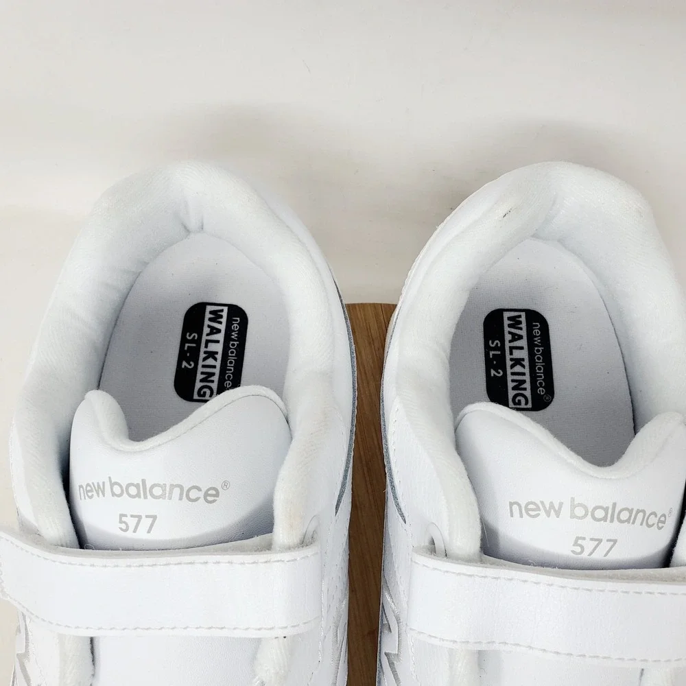 New Balance 577 Shoes Mens 11.5 2E WIDE White Classic Straps Comfort Sneaker